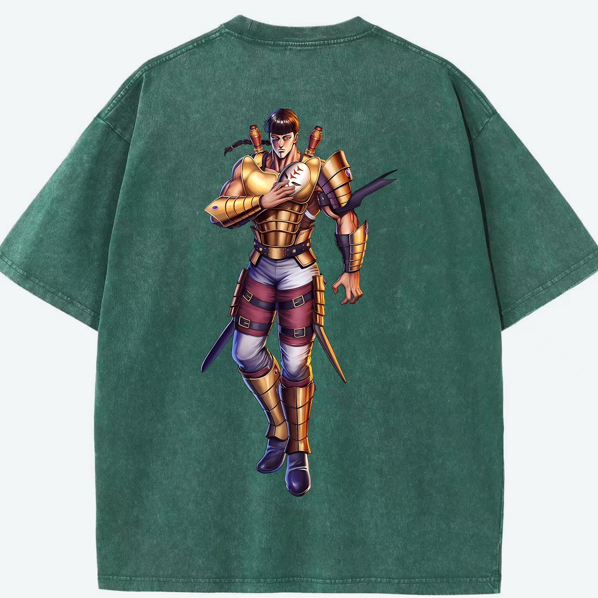 （画像用） 北斗の拳 Fist of the North Star 綿100% ヴィンテージ風 半袖Tシャツ（背面プリント）